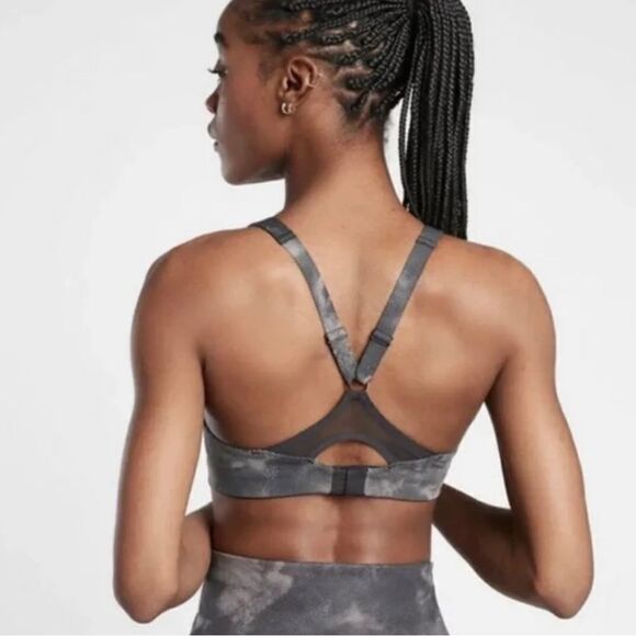 Athleta Advance Printed Sports Bra Black Nebula - Picture 7 of 7